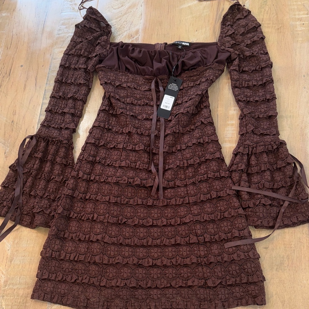 Fashion nova  Brown Lace Dress